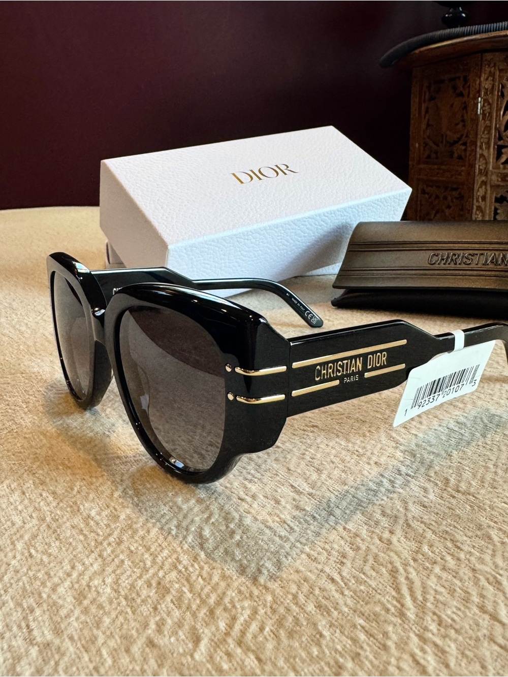 Christian Dior Women Butterfly Round Black Sunglasses NWT